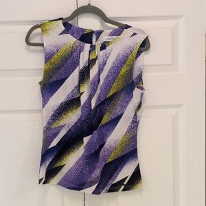 Calvin Klein Abstract Purple and Yellow Blouse